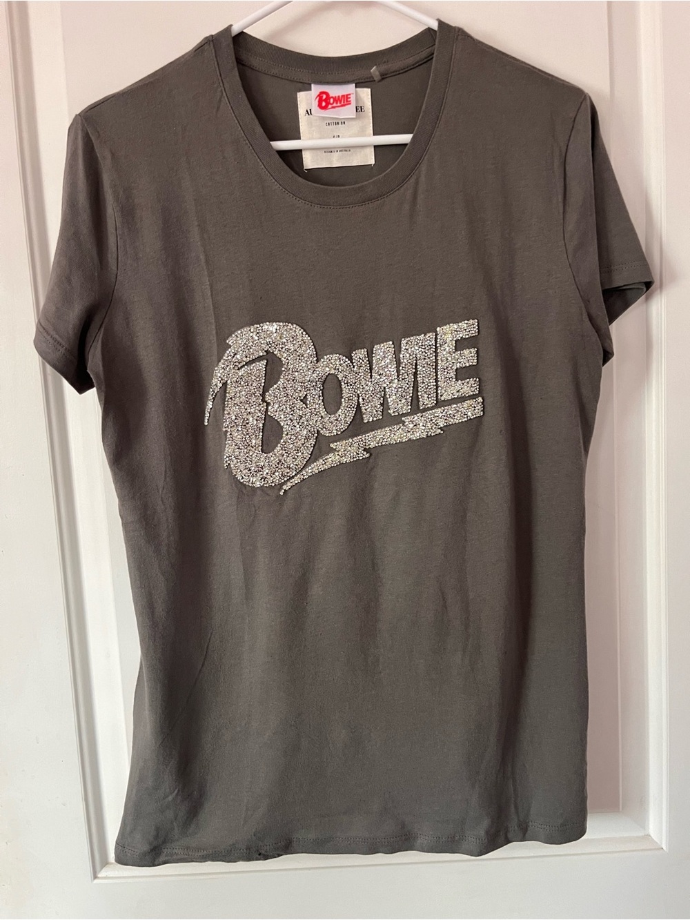 Bowie Studded Cotton On Brand Collector’s Graphic Tee - Gray Women’s Top